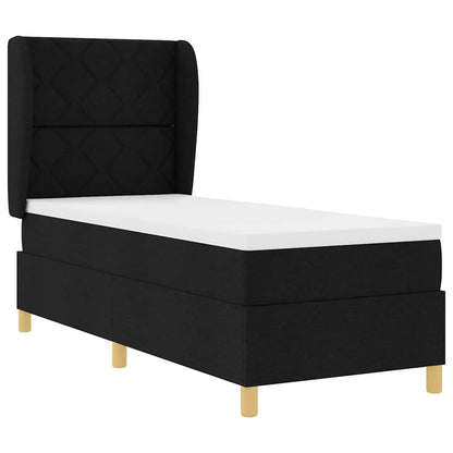 Boxspringbett mit Matratze Schwarz 200 x 80 cm Stoff
