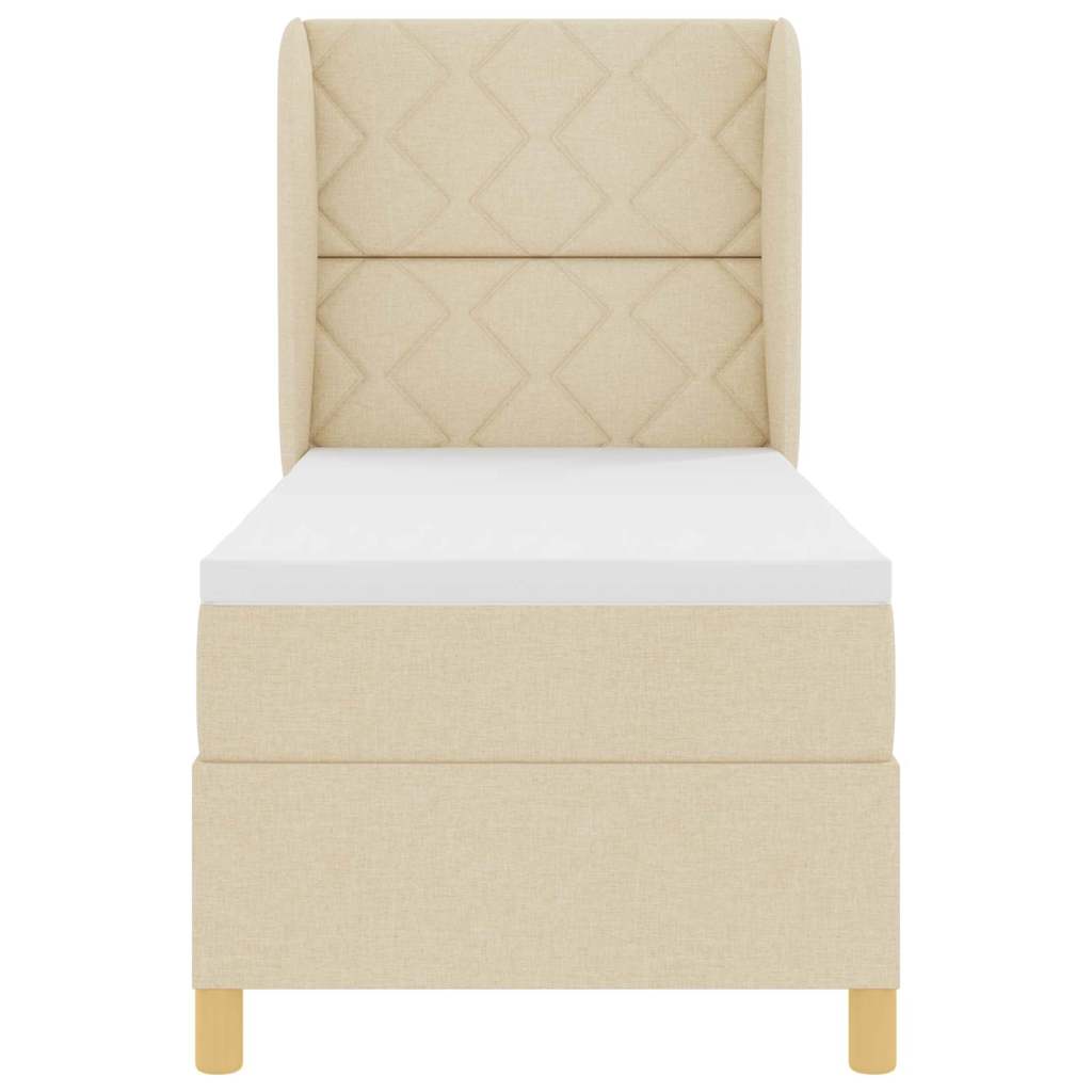 Boxspringbett mit Matratze mit Kopfteil Creme 200 x 80 cm Stoff