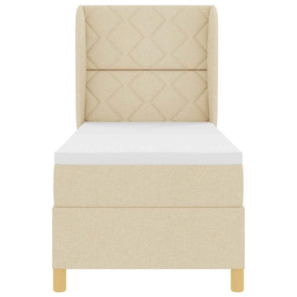 Boxspringbett mit Matratze mit Kopfteil Creme 200 x 80 cm Stoff