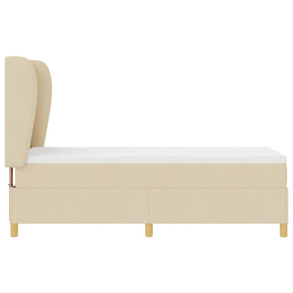 Boxspringbett mit Matratze mit Kopfteil Creme 200 x 80 cm Stoff