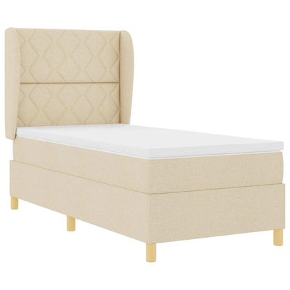 Boxspringbett mit Matratze Creme 200 x 100 cm Stoff