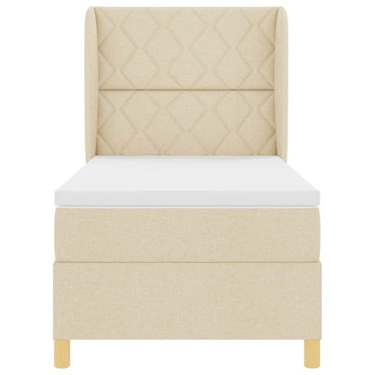 Boxspringbett mit Matratze Creme 200 x 100 cm Stoff