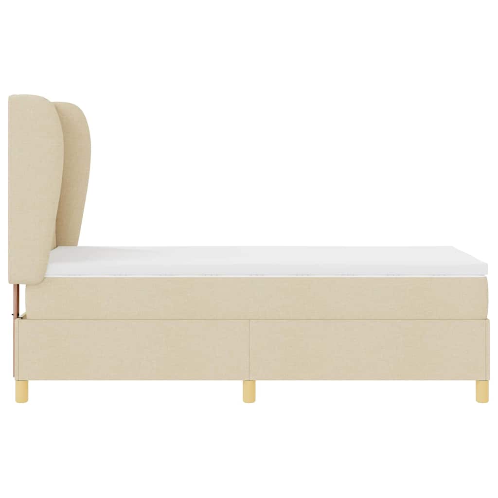 Boxspringbett mit Matratze Creme 200 x 100 cm Stoff