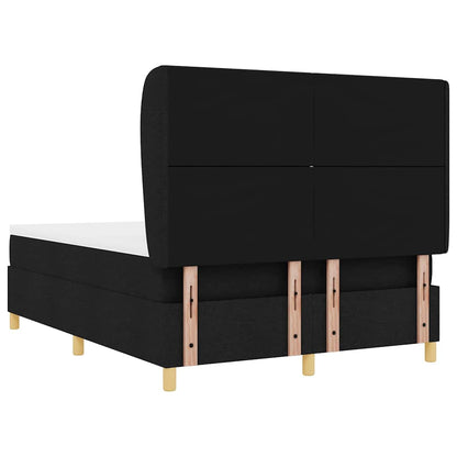 vidaXL Boxspringbett mit Matratze Dunkelgrau 90x190 cm Schwarz Stoff