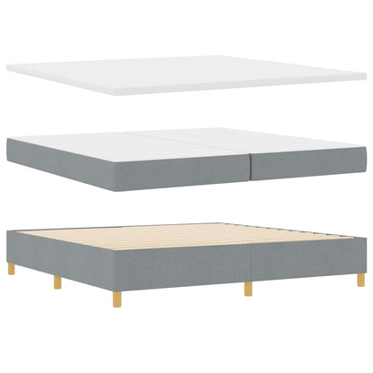 Boxspringbett mit Matratze Dunkelgrau 90x190 cm Hellgrau Stoff