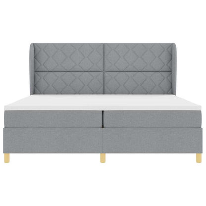 Boxspringbett mit Matratze Dunkelgrau 90x190 cm Hellgrau Stoff