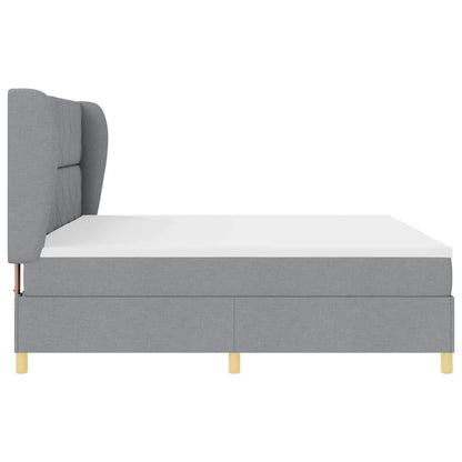 Boxspringbett mit Matratze Dunkelgrau 90x190 cm Hellgrau Stoff