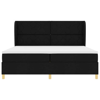 Boxspringbett mit Matratze Dunkelgrau 90x190 cm Schwarz Stoff