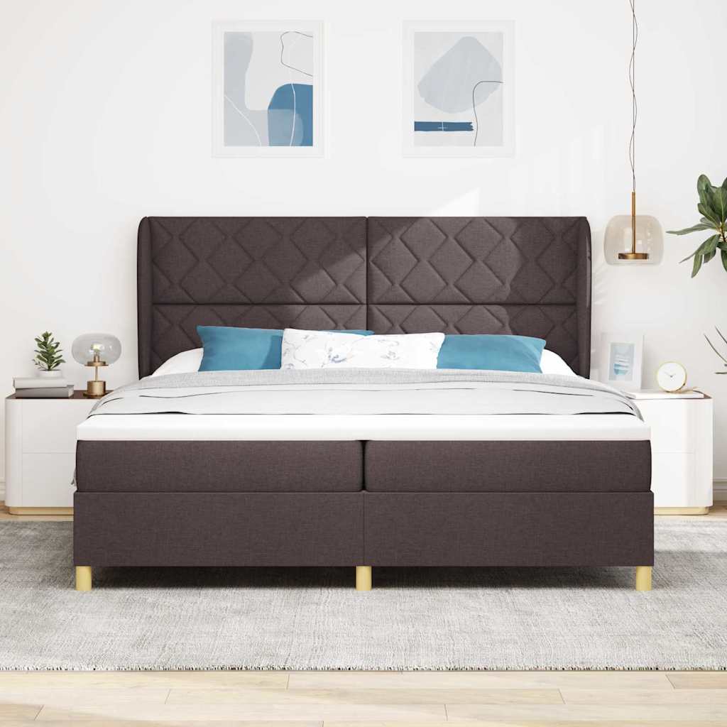 Boxspringbett mit Matratze Dunkelgrau 90x190 cm Dunkelbraun