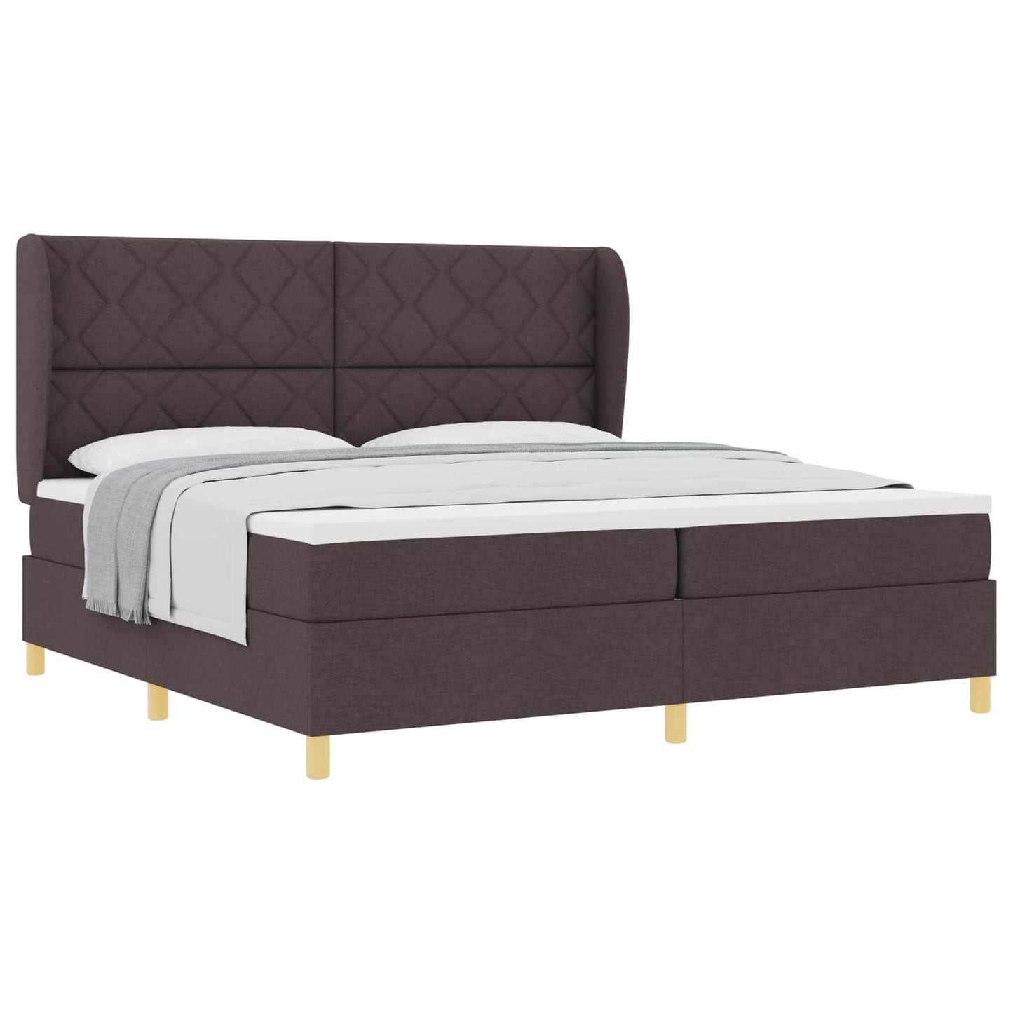 Boxspringbett mit Matratze Dunkelgrau 90x190 cm Dunkelbraun