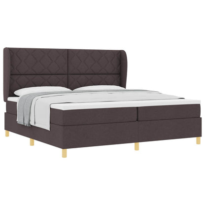Boxspringbett mit Matratze Dunkelgrau 90x190 cm Dunkelbraun
