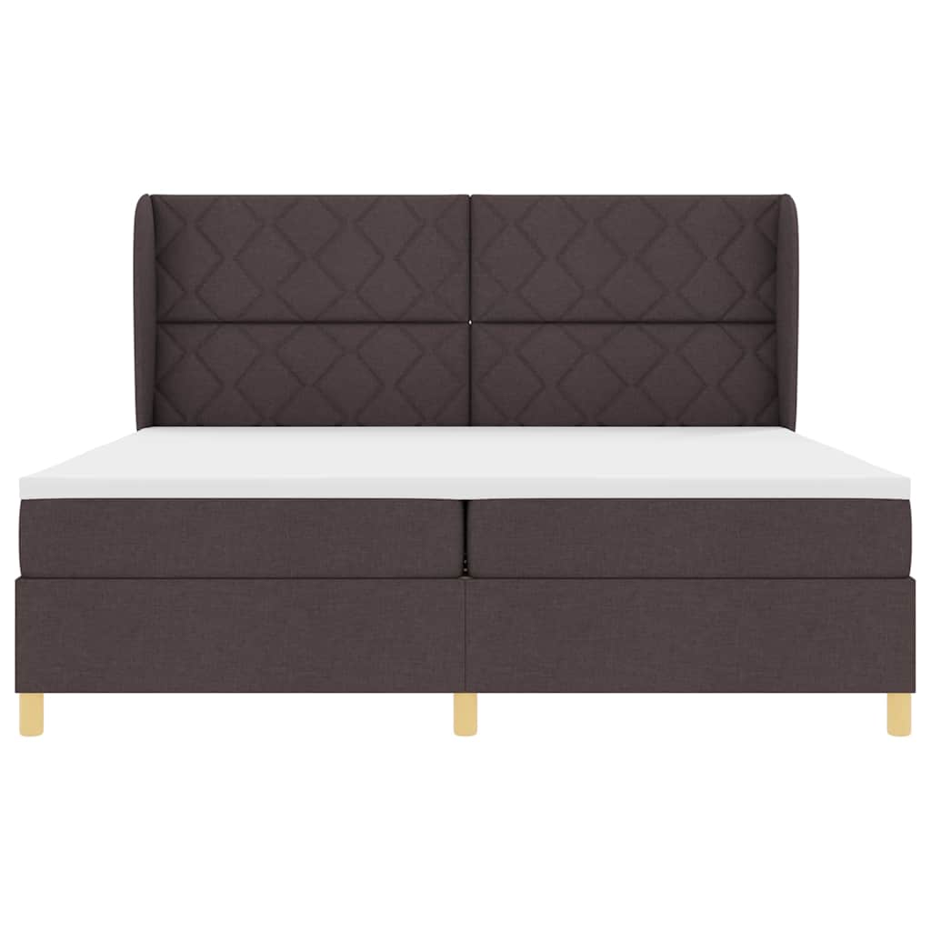 Boxspringbett mit Matratze Dunkelgrau 90x190 cm Dunkelbraun