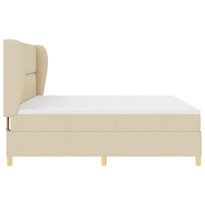 Boxspringbett mit Matratze Creme 200 x 200 cm Stoff