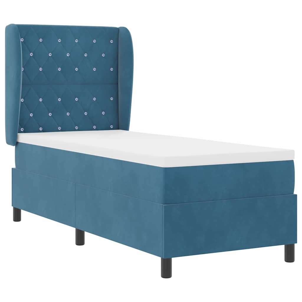 vidaXL Boxspringbett mit Matratze Dunkelblau 200 x 80 cm Polyester