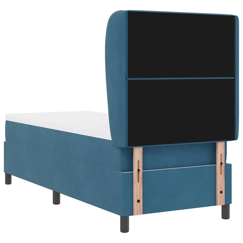 vidaXL Boxspringbett mit Matratze Dunkelblau 200 x 80 cm Polyester