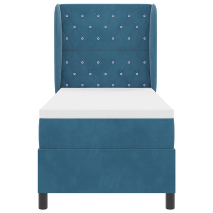 vidaXL Boxspringbett mit Matratze Dunkelblau 200 x 80 cm Polyester