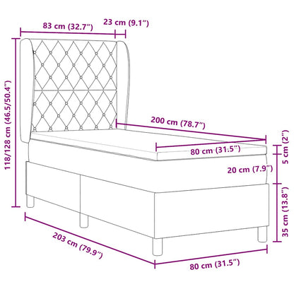 vidaXL Boxspringbett mit Matratze Dunkelblau 200 x 80 cm Polyester