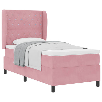 Boxspringbett mit Matratze Rosa 200 x 100 cm Polyester