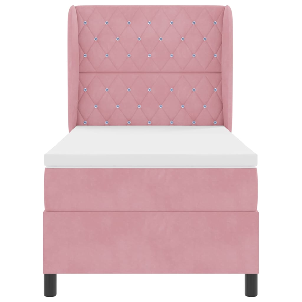 Boxspringbett mit Matratze Rosa 200 x 100 cm Polyester