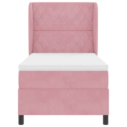 Boxspringbett mit Matratze Rosa 200 x 100 cm Polyester