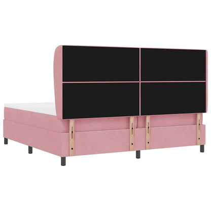 Boxspringbett mit Matratze mit Kopfteil Rosa 200 x 200 cm Samt