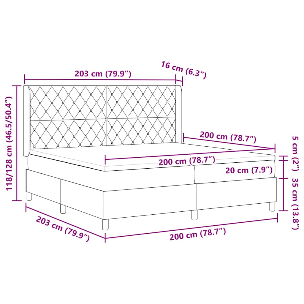 vidaXL Boxspringbett mit Matratze Rosa 200 x 200 cm Polyester