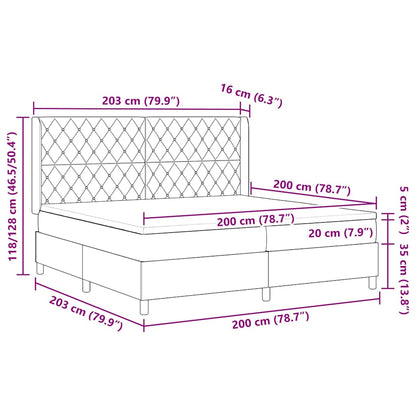 vidaXL Boxspringbett mit Matratze Rosa 200 x 200 cm Polyester