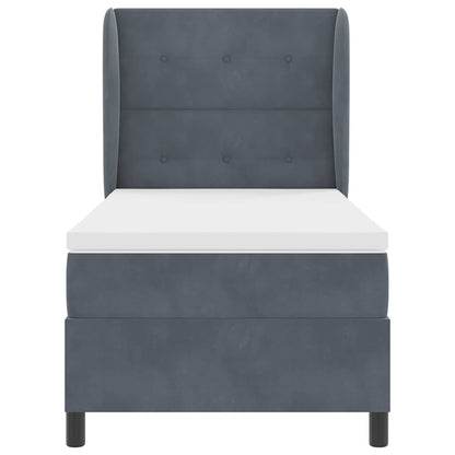 Boxspringbett mit Matratze Dunkelgrau 200 x 80 cm Polyester