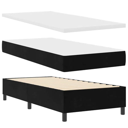 Boxspringbett mit Matratze Schwarz 190 x 90 cm Samt