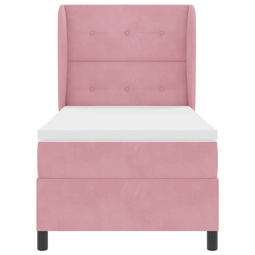 Boxspringbett mit Matratze Rosa 190 x 90 cm Polyester