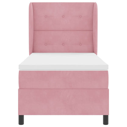 Boxspringbett mit Matratze Rosa 190 x 90 cm Polyester