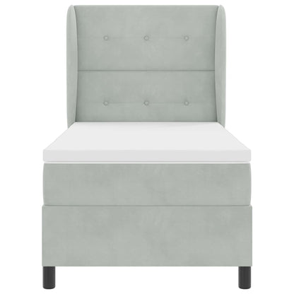 Boxspringbett mit Matratze Hellgrau 200 x 100 cm Polyester