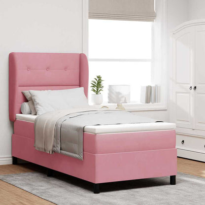 Boxspringbett mit Matratze Rosa 200 x 100 cm Polyester