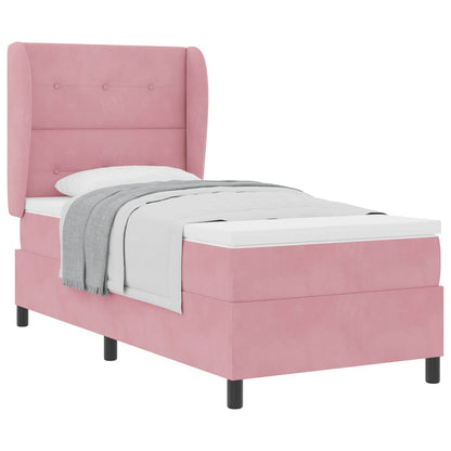 Boxspringbett mit Matratze Rosa 200 x 100 cm Polyester