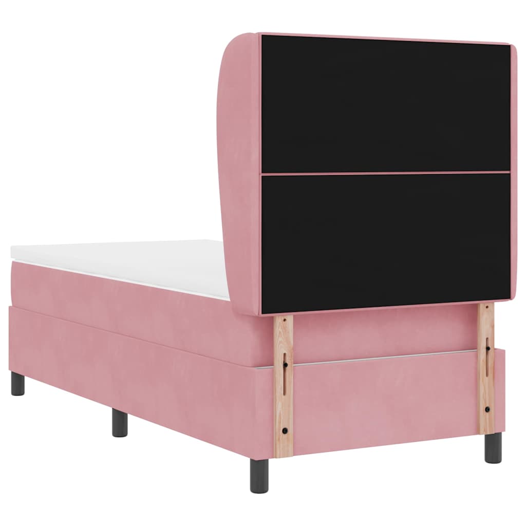 Boxspringbett mit Matratze Rosa 200 x 100 cm Polyester