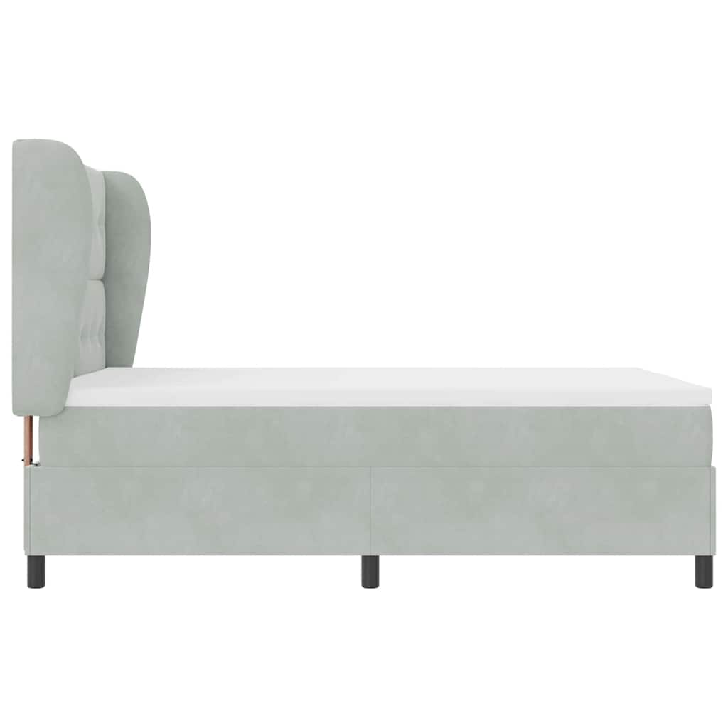 Boxspringbett mit Matratze Hellgrau 190 x 140 cm Samt