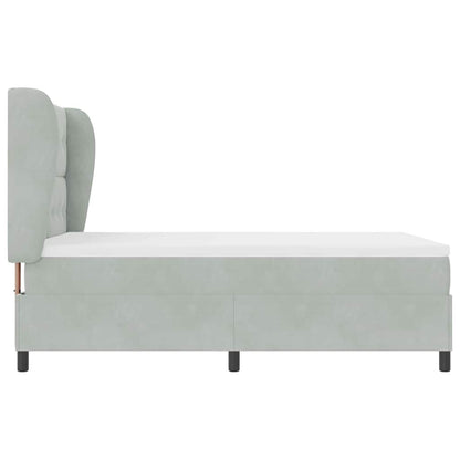 Boxspringbett mit Matratze Hellgrau 190 x 140 cm Samt