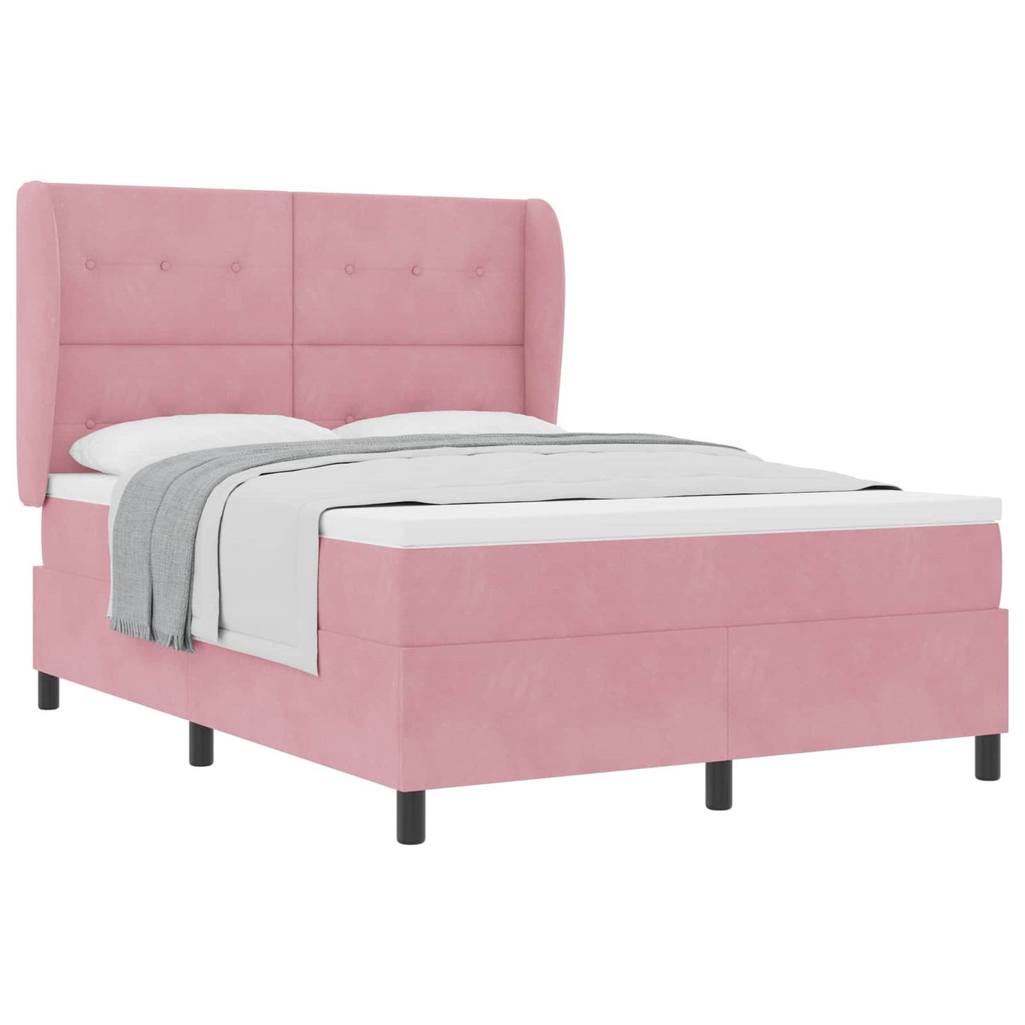 Boxspringbett mit Matratze mit Kopfteil Rosa 200 x 140 cm Samt