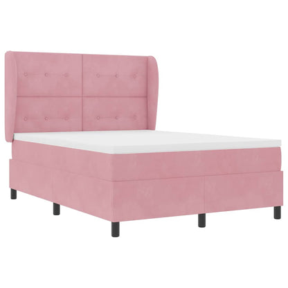 Boxspringbett mit Matratze mit Kopfteil Rosa 200 x 140 cm Samt