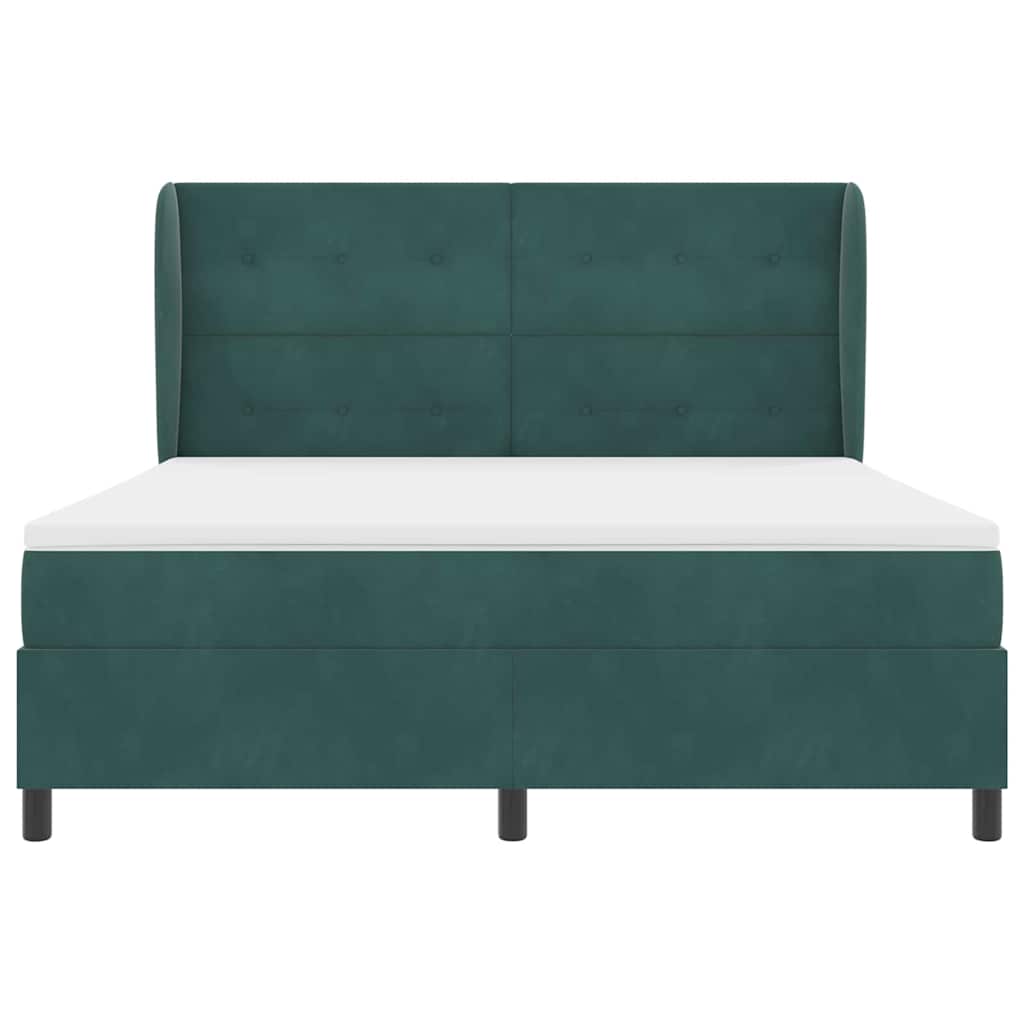 Boxspringbett mit Matratze Dunkelgrün 200 x 180 cm Polyester