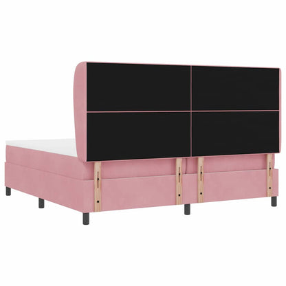 Boxspringbett mit Matratze mit Kopfteil Rosa 200 x 200 cm Samt