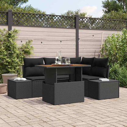 Garten-Sofa-Set mit Kissen mit Kissen 5 pcs Schwarz und Braun