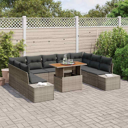 Garten Essgruppe mit Kissen 10 pcs Grau und Braun