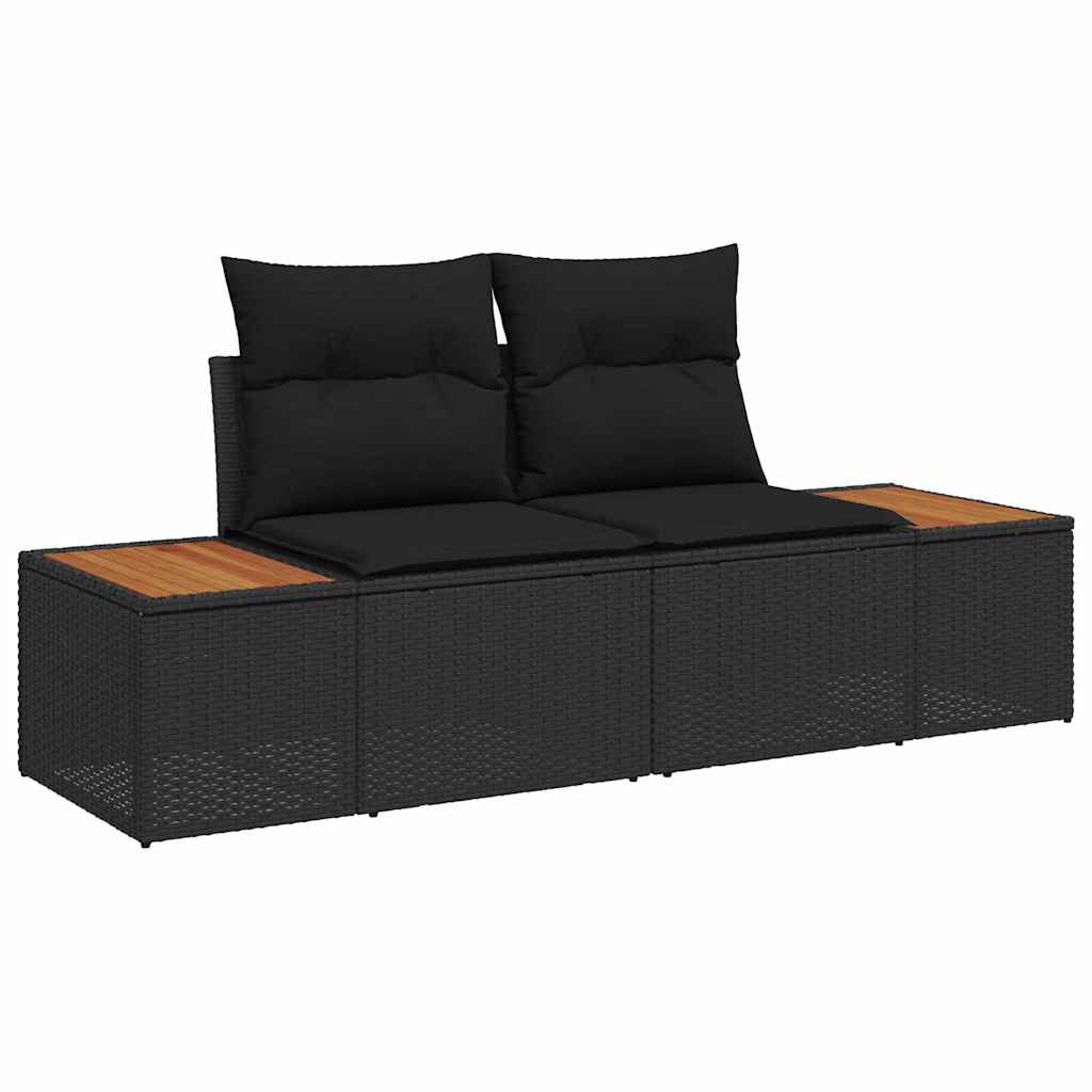 vidaXL Garten Essgruppe mit Kissen 6 pcs Schwarz und Braun
