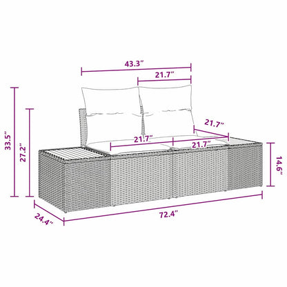 vidaXL Garten Essgruppe mit Kissen 9 pcs Grau und Braun