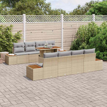 vidaXL Garten Essgruppe mit Kissen 9 pcs Beige und Grau