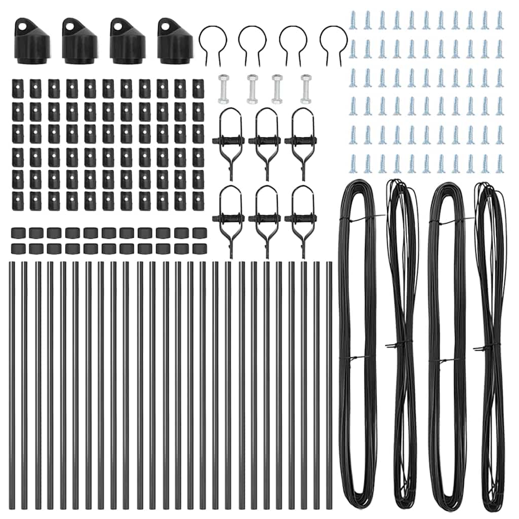 Zaunpfosten 26 pcs Grau 3,2 x 3,2 x 80 cm