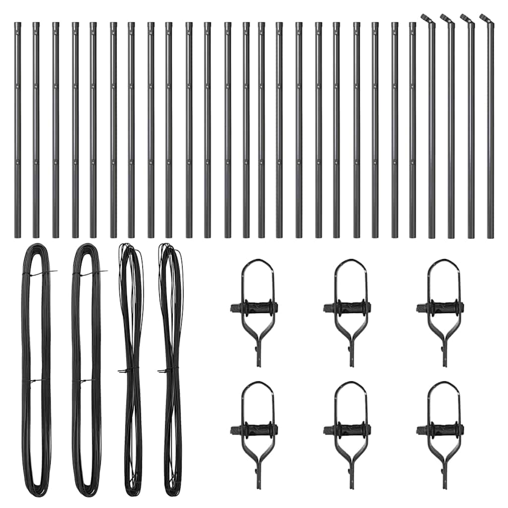 Zaunpfosten 26 pcs Grau 3,2 x 3,2 x 100 cm