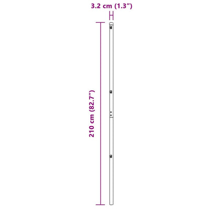 Zaunpfosten 52 pcs Grau 3,2 x 3,2 x 210 cm