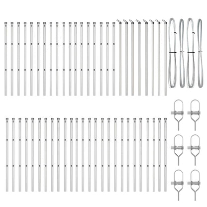 Zaunpfosten 52 pcs Grau 3,2 x 3,2 x 100 cm